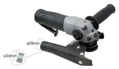zag 966c 5 inch hd angle grinder with central vacuum wheel guard