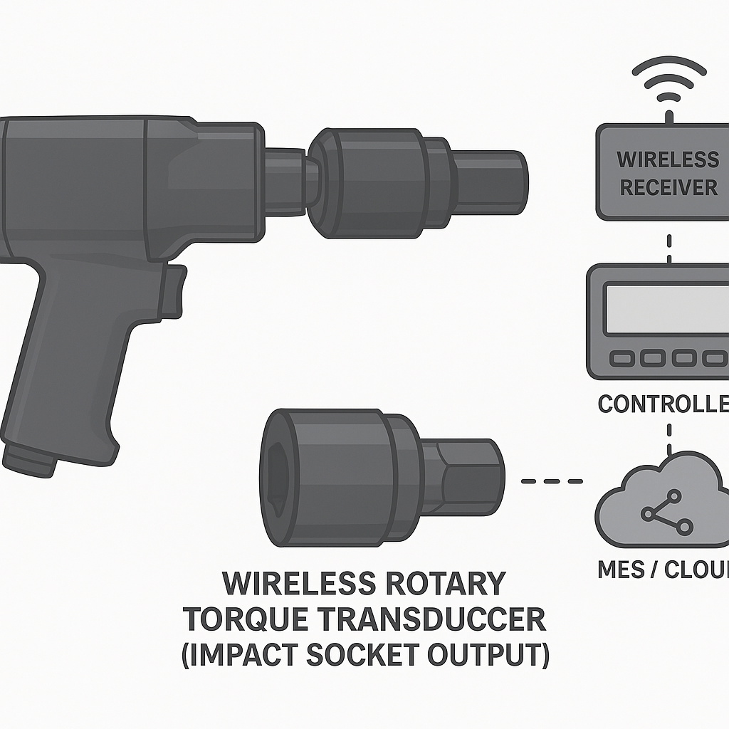 TTEH Wireless Rotary Torque Transducer (Impact Socket Output)
